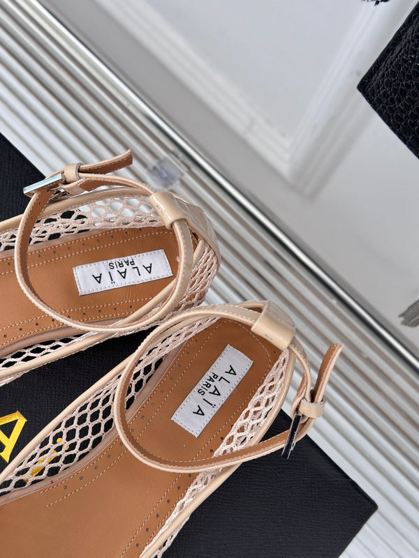 Alaia Mary Jane Ballet Flat Nude Lambskin 293230