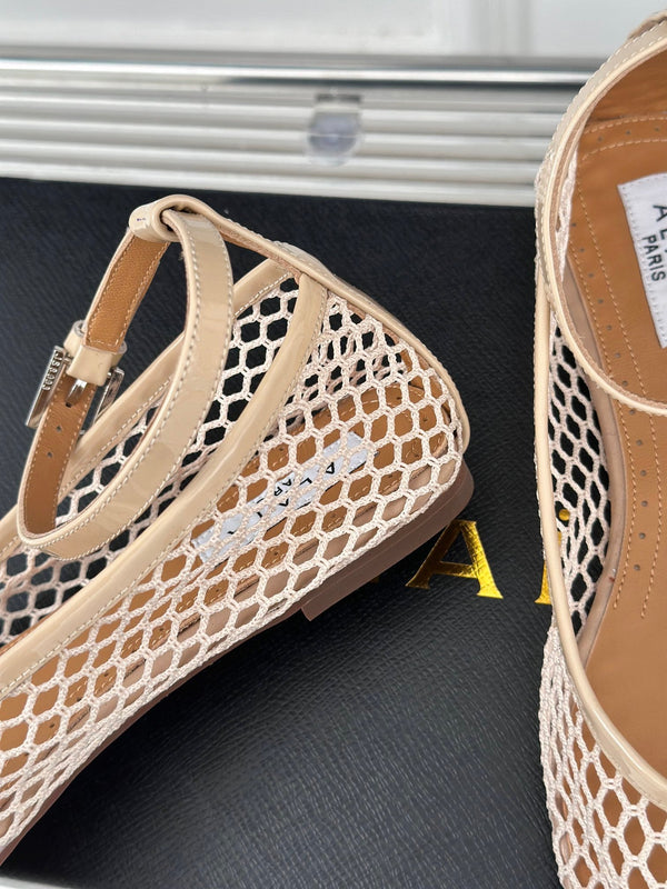 Alaia Mary Jane Ballet Flat Nude Lambskin 293230