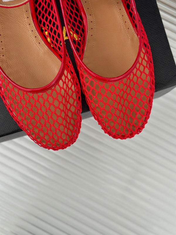 Alaia Mary Jane Ballet Flat Red Lambskin 293233