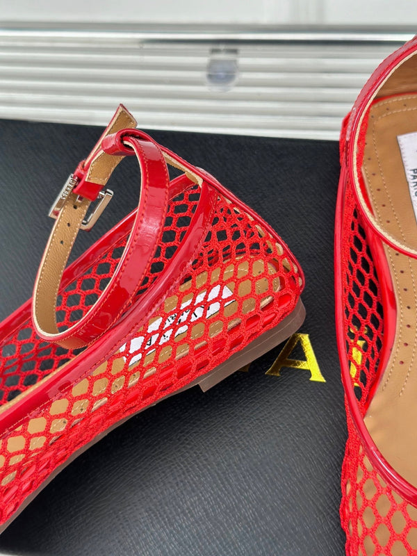 Alaia Mary Jane Ballet Flat Red Lambskin 293233