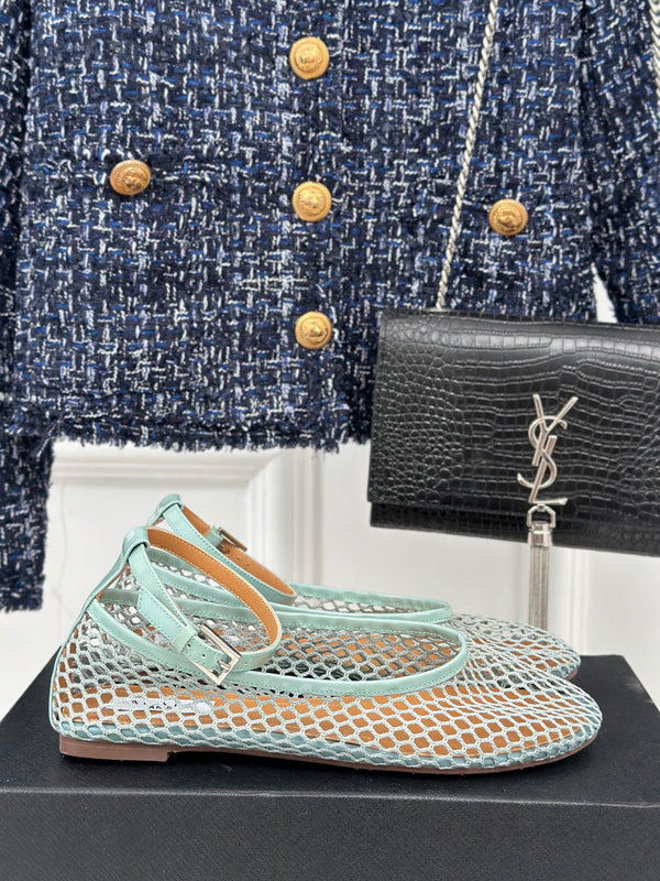 Alaia Mary Jane Ballet Flat Lagoon Green Lambskin293234