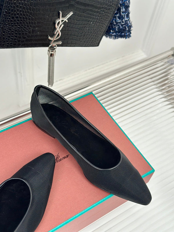 LP Primula Ballet Flat In Black Mesh Fabric With Suede Lining 989404