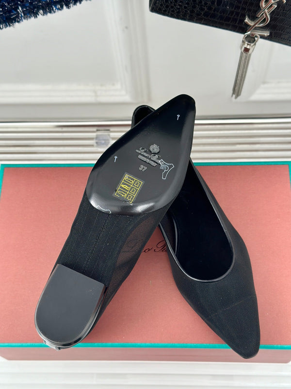 LP Primula Ballet Flat In Black Mesh Fabric With Suede Lining 989404