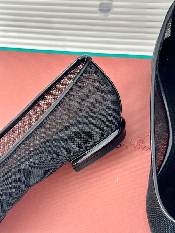 LP Primula Ballet Flat In Black Mesh Fabric With Suede Lining 989404