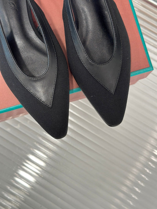 LP Rebecca Slingbacks In Black Lambskin 989412