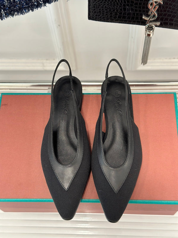 LP Rebecca Slingbacks In Black Lambskin 989412