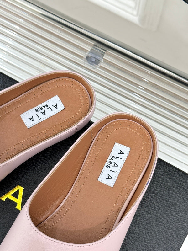 Alaia Slipper Pink Calfskin 293190