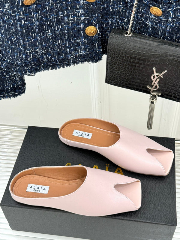 Alaia Slipper Pink Calfskin 293190