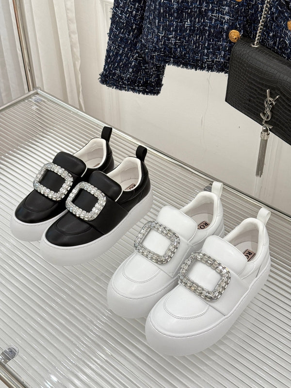 Viv Diamond Buckle Platform in pelle di agnello importata 189335