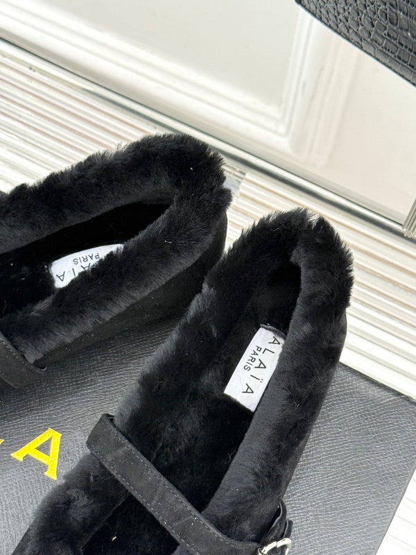 Alaia 25WF Mary Jane black suede wool 472225