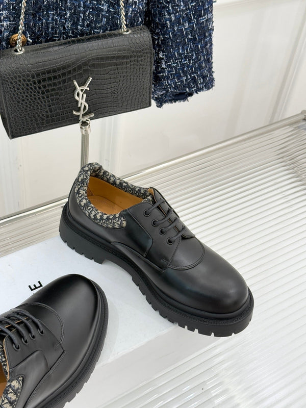 Dior Explorer III Derby Shoe Black Beige Calfskin Cotton & Technical Fabric
