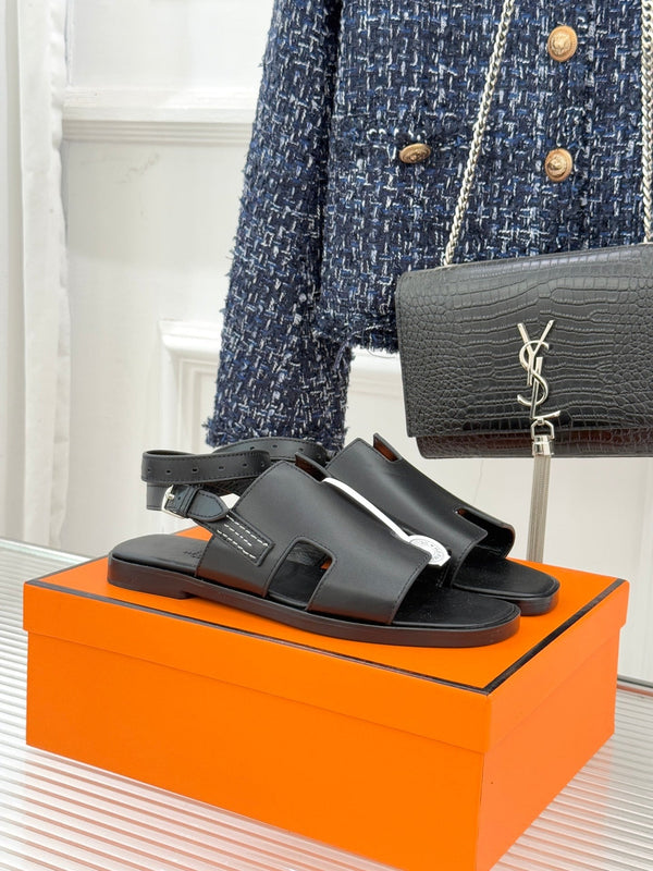 HM Maya Sandale en cuir noir 642791