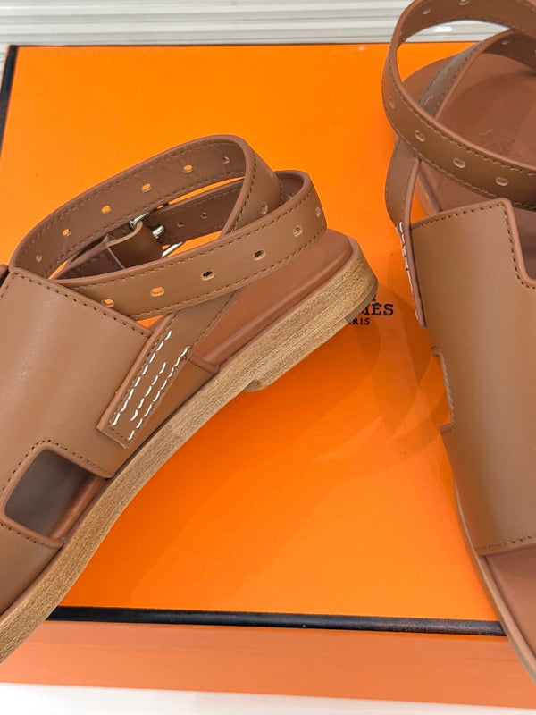 HM Maya Sandales cuir marron 642793