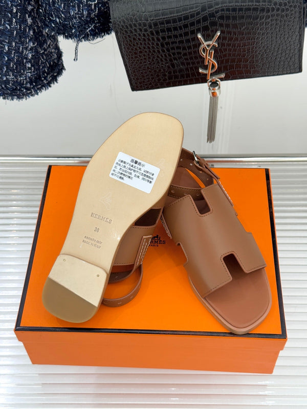HM Maya Sandales cuir marron 642793