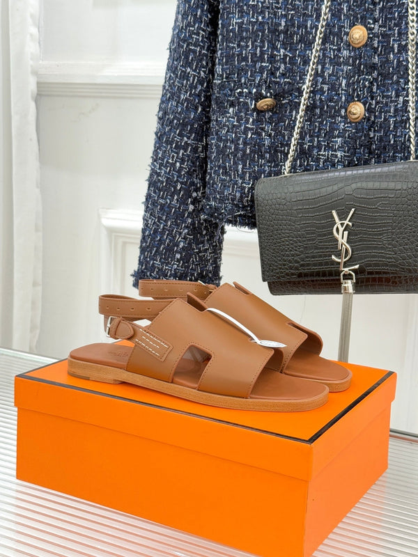 HM Maya Sandales cuir marron 642793