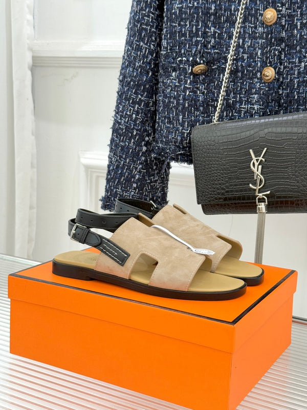 HM Maya Sandal Dark Khahi Suede Leather 642794