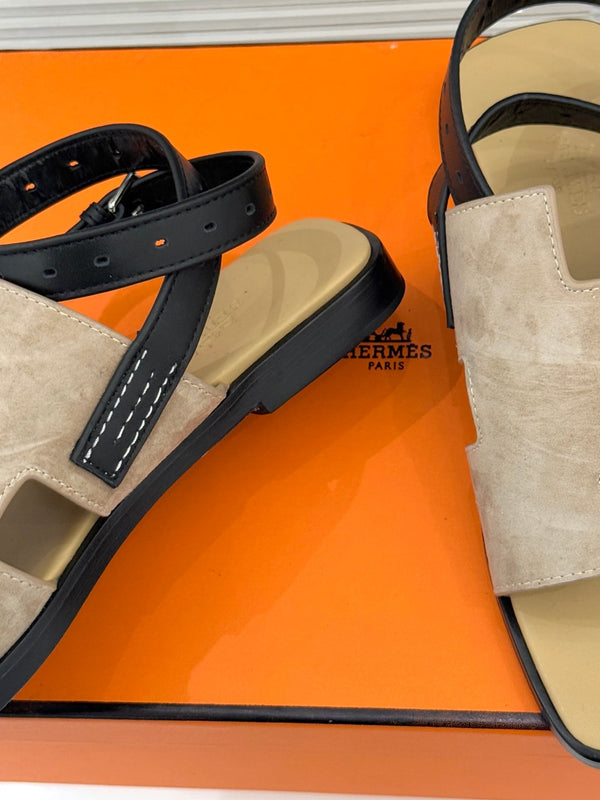 HM Maya Sandal Dark Khahi Suede Leather 642794