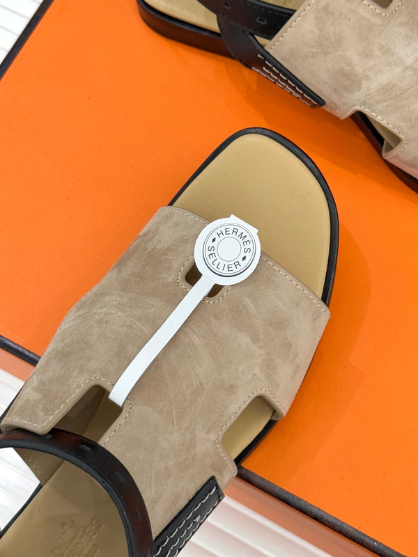 HM Maya Sandal Dark Khahi Suede Leather 642794