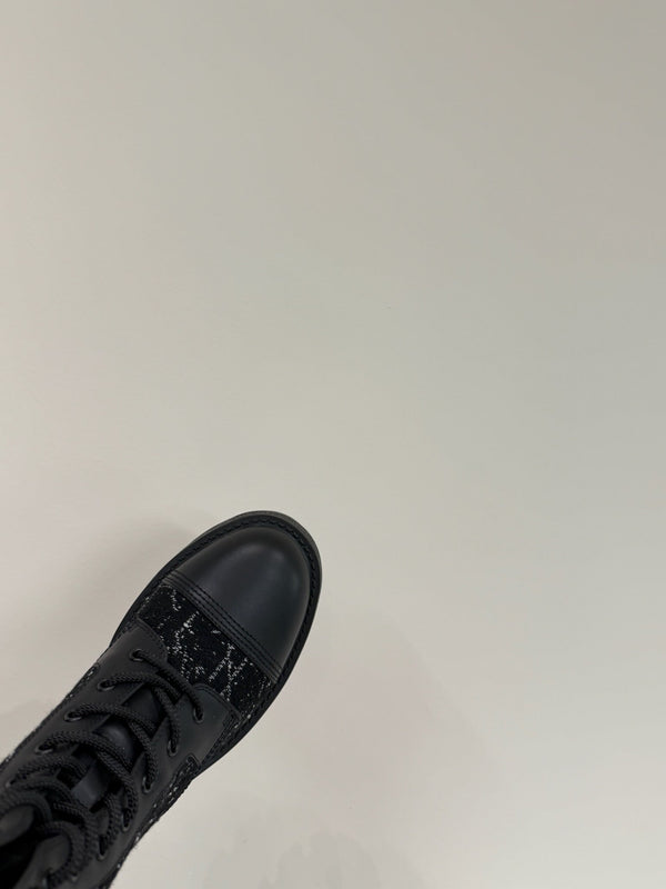 Stivaletto CD D-Unit in tweed nero e pelle bovina 109609