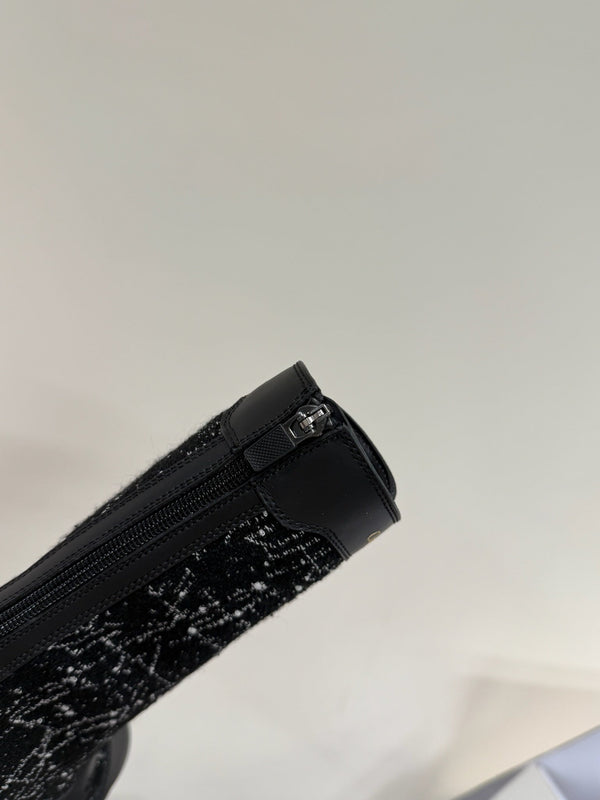 Stivaletto CD D-Unit in tweed nero e pelle bovina 109609