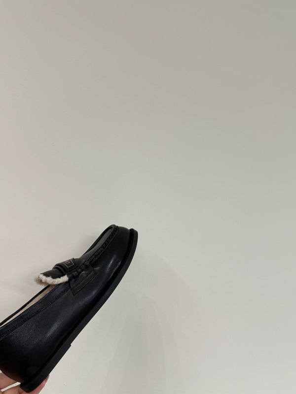 CD Loafers In Black Lambskin And Fleece Lining 109291