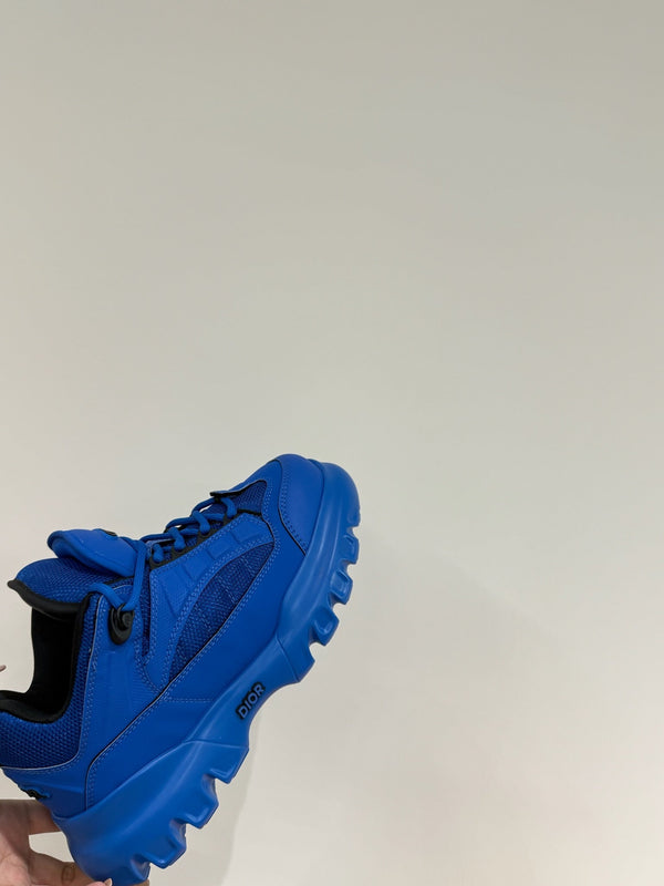 CD Sneaker In Deep Blue Calfskin And Mesh Fabric 109250