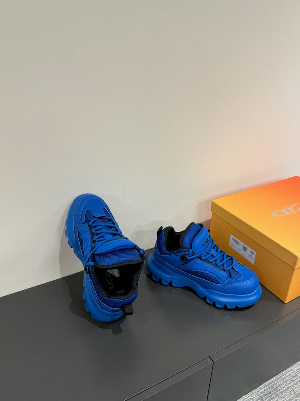 CD Sneaker In Deep Blue Calfskin And Mesh Fabric 109250