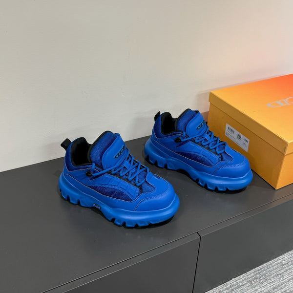 CD Sneaker In Deep Blue Calfskin And Mesh Fabric 109250