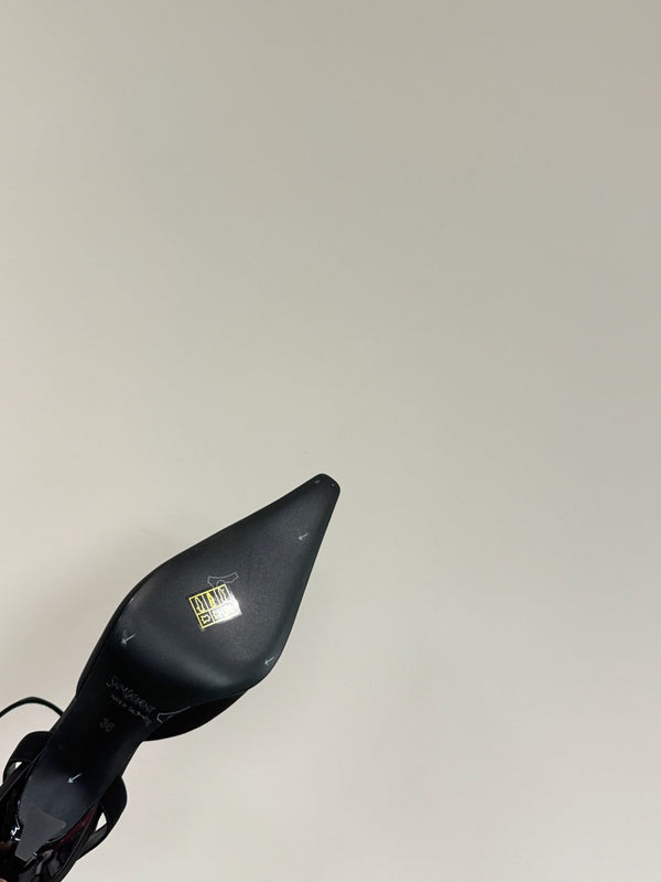 AIMÉE SLINGBACK PUMPS IN BLACK SATIN