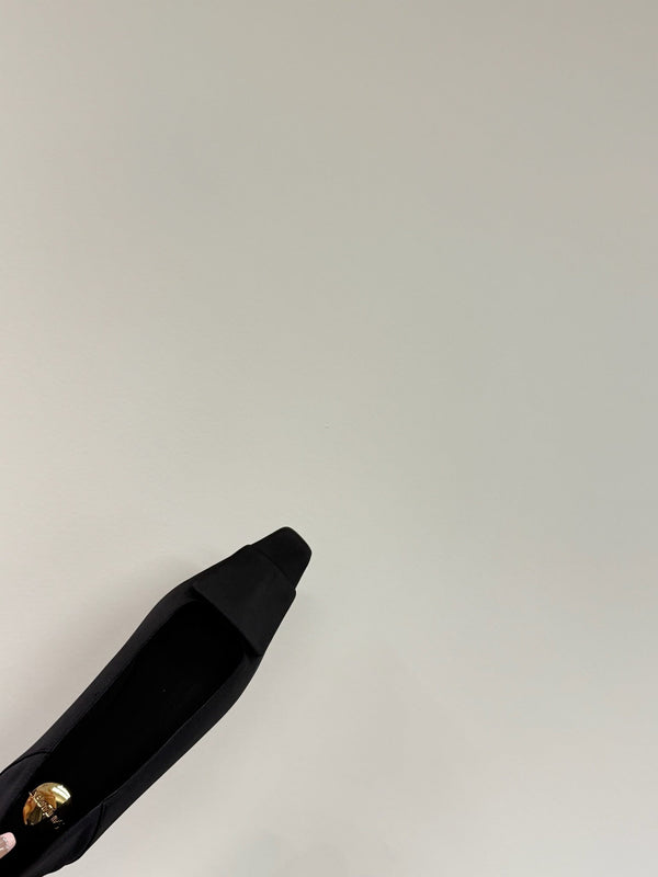 POPPY BALLET FLATS IN BLACK SILK