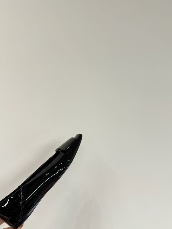 POPPY BALLET FLATS IN BLACK GLOSSY LAMBSKIN