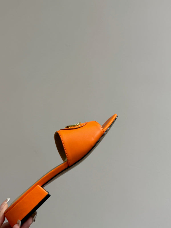 VT 25 Vlogo Slides 2cm Orange Cowhide 337915