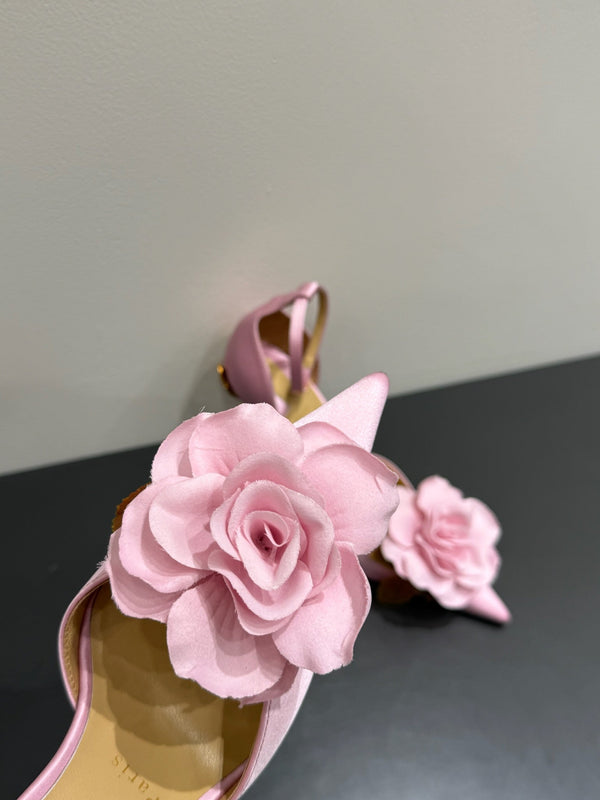 CC 25 Flower Rose Pumps Pink Silk 337168
