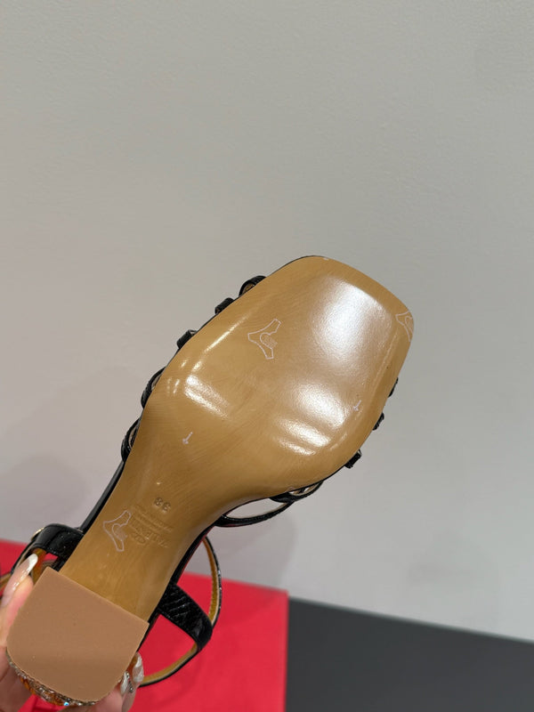 VT 25 Jewel Sandals Black Cowhide 337920