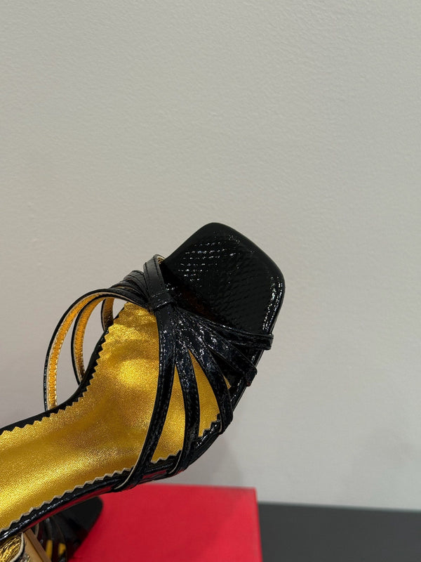 VT 25 Jewel Sandals Black Cowhide 337920