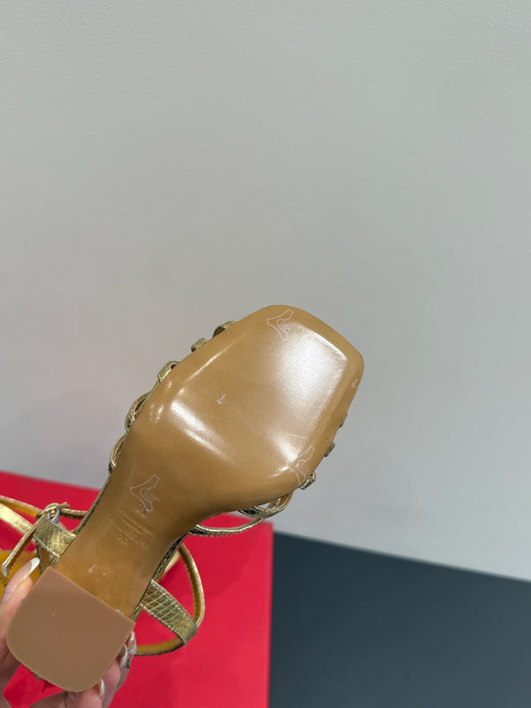 VT 25 Jewel Sandals Gold Cowhide