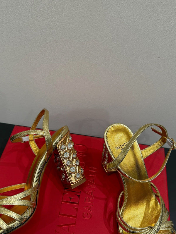 VT 25 Jewel Sandals Gold Cowhide