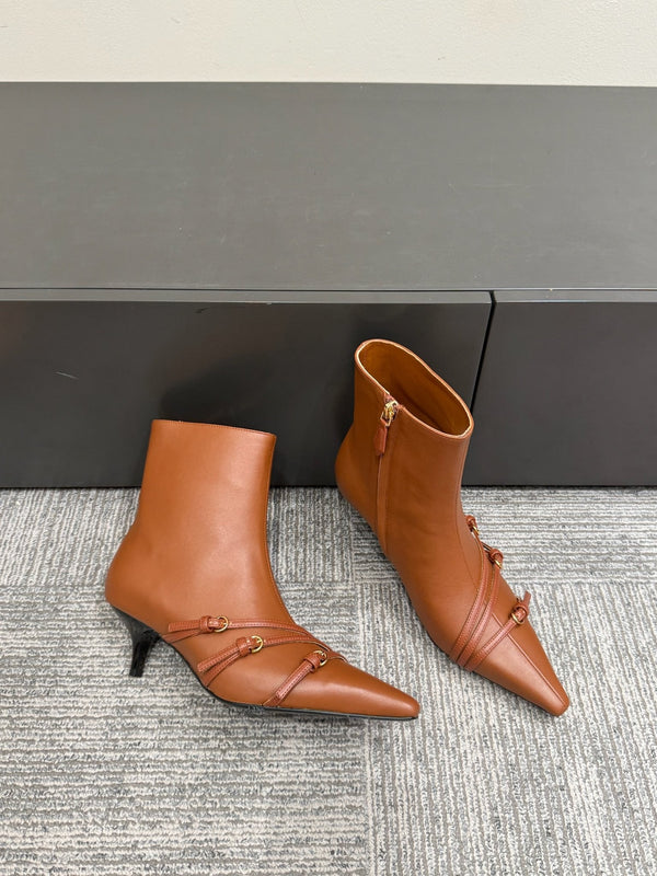 Miu short boots brown cowhide 417981