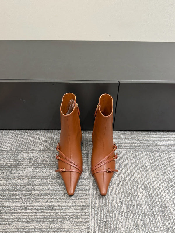 Miu short boots brown cowhide 417981