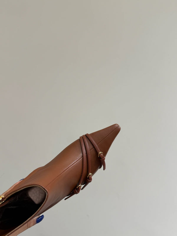 Miu short boots brown cowhide 417981