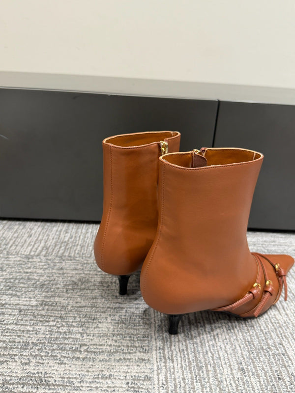 Miu short boots brown cowhide 417981