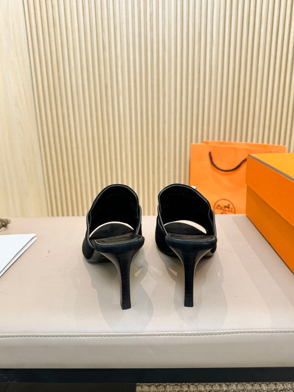 HEDEN MULE 80 BLACK SUEDE