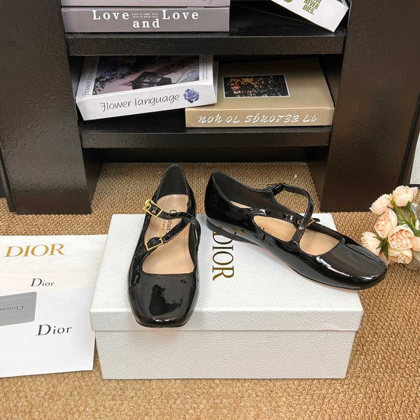 CD 26s Mary Jane Flats Patent Calfskin 157545