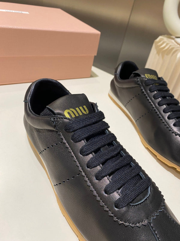 Miu Sneakers Black Lambskin
