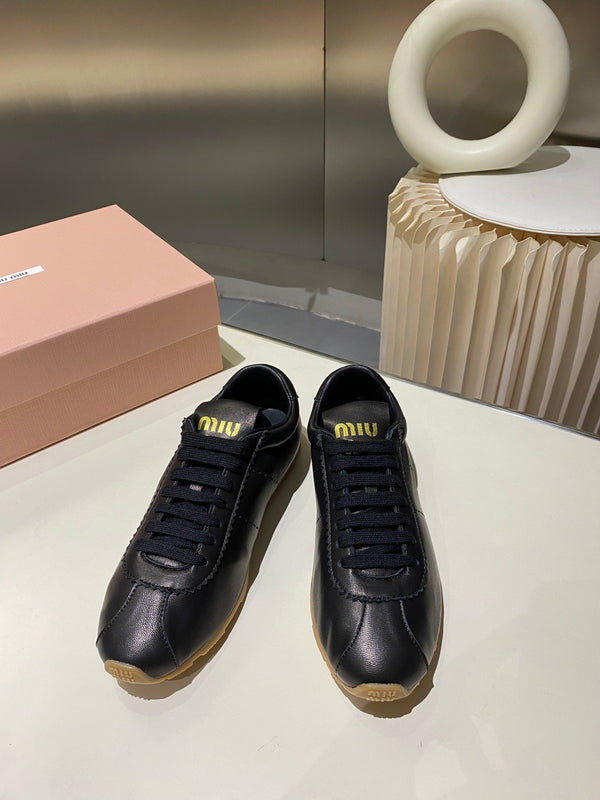 Miu Sneakers Black Lambskin