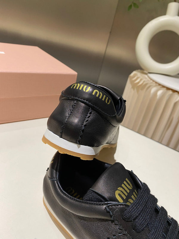 Miu Sneakers Black Lambskin