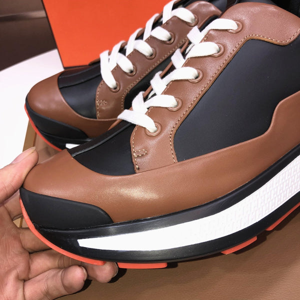 HM Men's Sneaker Brown Black Cowhide 548104