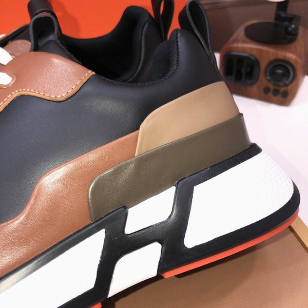 HM Men's Sneaker Brown Black Cowhide 548104