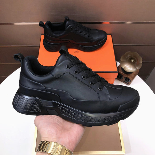 HM Men's Sneaker Full Black Cowhide 548106