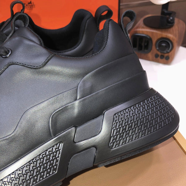 HM Men's Sneaker Full Black Cowhide 548106